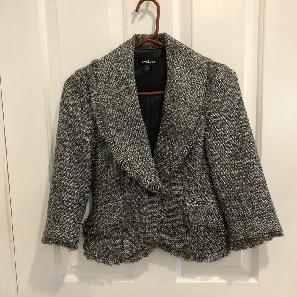 Bebe Size 0 Blazer Jacket Gray - image 1